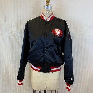 San Francisco 49ers Black Satin Starter Jacket